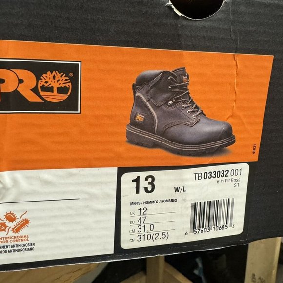 Timberland Pro Mens Pit Boss Steel Toe Work Boot Black Size 13W main image 4